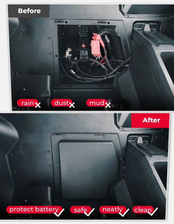 Planet Gates Battery Cover KEMIMOTO X3 UTV Black Plastic Battery Cover Kit For Can-am Maverick X3, Maverick X3 MAX R RR 4x4 XRC Turbo DPS 2/4 Doors 2017+