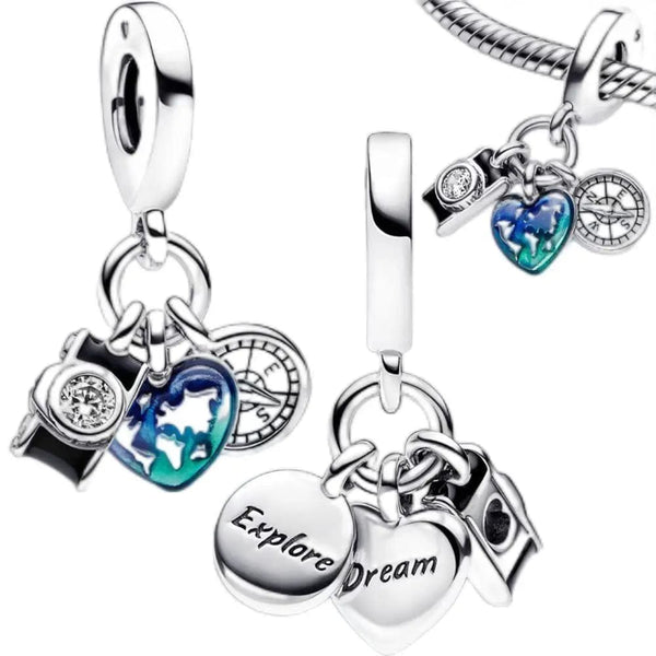 Planet Gates BBMT1009 Charms Plata De Ley 925 Avocado Green Blue Turtle Octopus Chameleon Charms of Original Fits Women Anniversary DIY Jewelry Charm