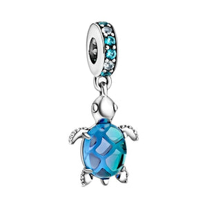 Planet Gates BBMT1009 Charms Plata De Ley 925 Avocado Green Blue Turtle Octopus Chameleon Charms of Original Fits Women Anniversary DIY Jewelry Charm