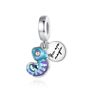 Planet Gates BBMT1009 Charms Plata De Ley 925 Avocado Green Blue Turtle Octopus Chameleon Charms of Original Fits Women Anniversary DIY Jewelry Charm