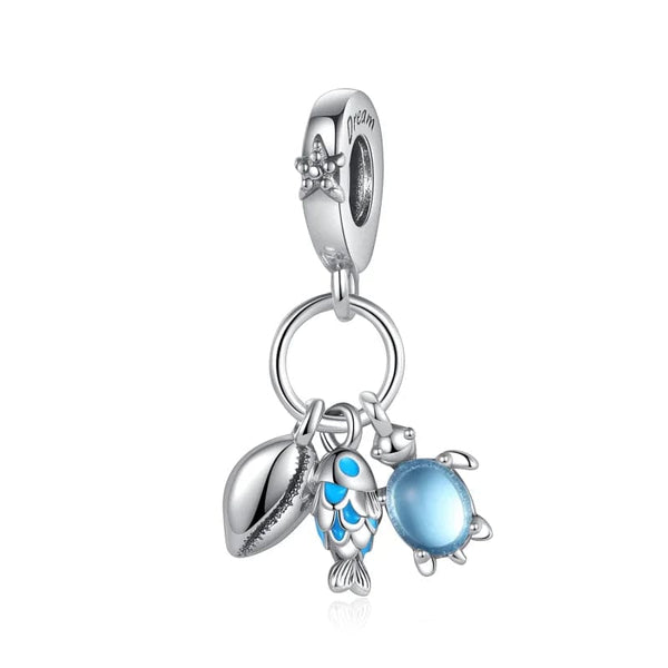 Planet Gates BBMT1009 Charms Plata De Ley 925 Avocado Green Blue Turtle Octopus Chameleon Charms of Original Fits Women Anniversary DIY Jewelry Charm