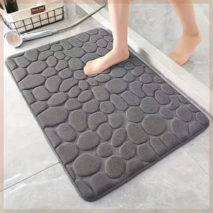 Planet Gates Beach Gray 1PC Pebble Embossed Memory Foam Bath Mat, Living Room Decoration Quick-drying Carpet, Non-slip Floor Mat, Comfortable And Washable, Bathroom Accessories, Bathroom Accessories