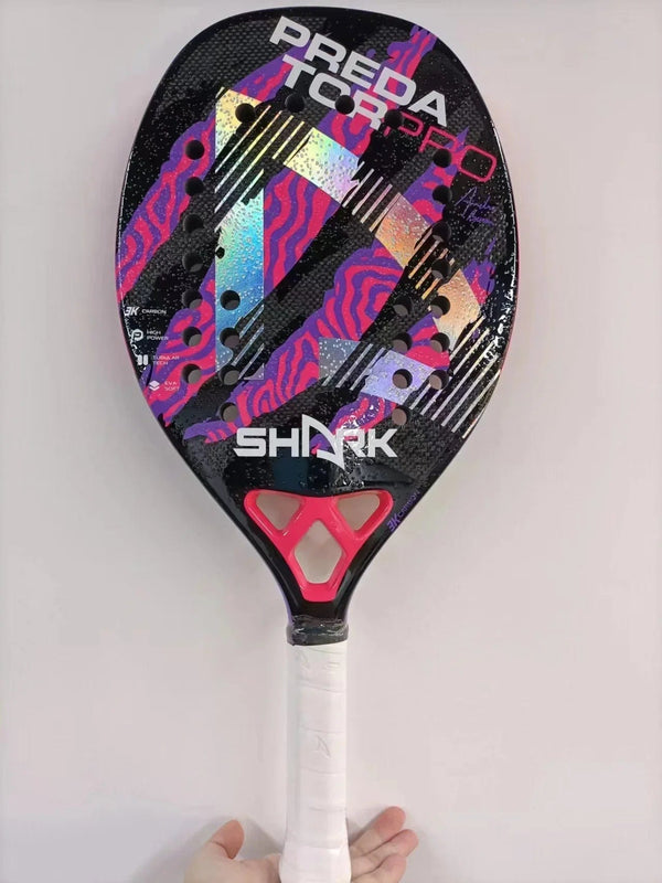 Planet Gates Beach Tennis Racket 3K Full Carbon Fiber Rough Surface Interlayer EVA Foam Opening or Hole in A Utensil Outdoor Sports Racquet