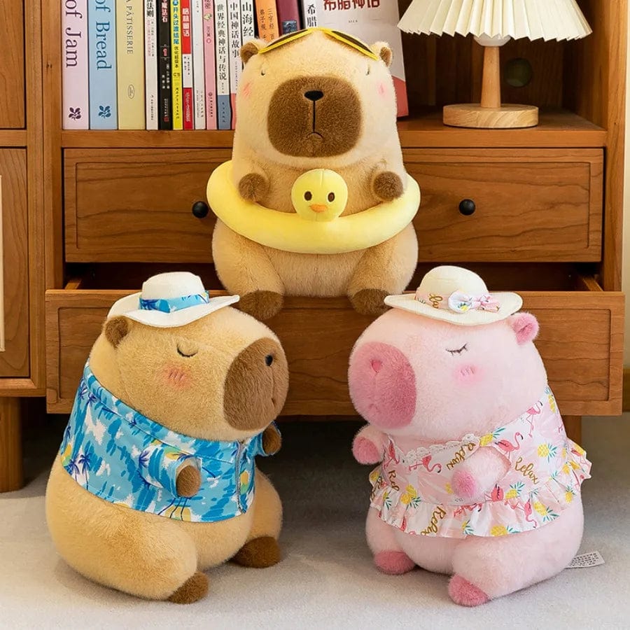 Planet Gates Beachwear Capybara Plush Toy Cute Simulation Yellow Duck Swim Ring Capibara Kawaii Stuffed Animals Birthday Travel Gifts