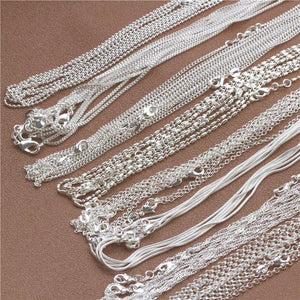 Planet Gates Bead Chain / 18 inch (45cm) 1pcs 925 Sterling Silver 16-30 Inches Rolo Bead Figaro Chain Necklace for Men Women 9 Designs Fashion Jewelry