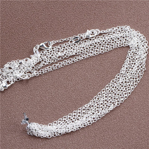 Planet Gates Bead Chain / 18 inch (45cm) 1pcs 925 Sterling Silver 16-30 Inches Rolo Bead Figaro Chain Necklace for Men Women 9 Designs Fashion Jewelry