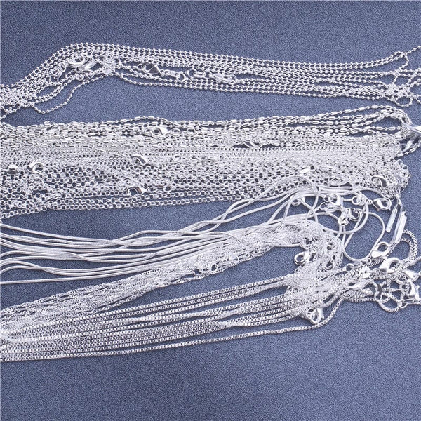 Planet Gates Bead Chain / 18 inch (45cm) 1pcs 925 Sterling Silver 16-30 Inches Rolo Bead Figaro Chain Necklace for Men Women 9 Designs Fashion Jewelry