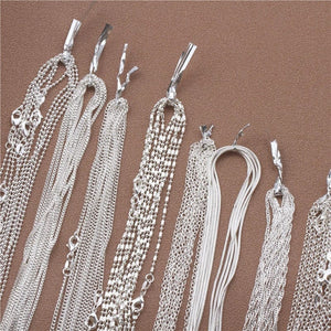Planet Gates Bead Chain / 18 inch (45cm) 1pcs 925 Sterling Silver 16-30 Inches Rolo Bead Figaro Chain Necklace for Men Women 9 Designs Fashion Jewelry