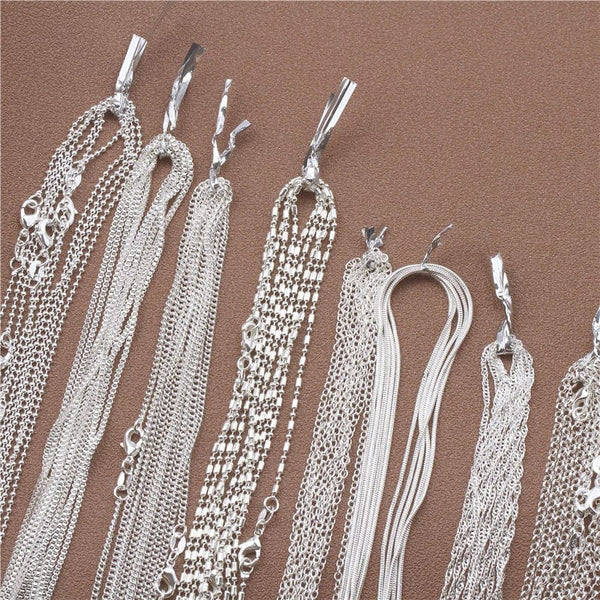 Planet Gates Bead Chain / 18 inch (45cm) 1pcs 925 Sterling Silver 16-30 Inches Rolo Bead Figaro Chain Necklace for Men Women 9 Designs Fashion Jewelry