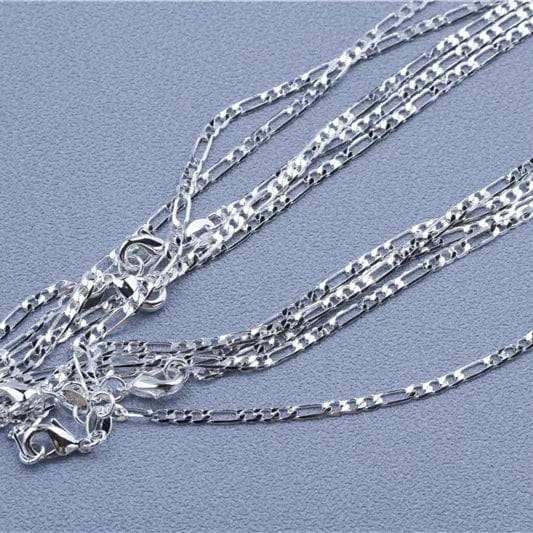 Planet Gates Bead Chain / 18 inch (45cm) 1pcs 925 Sterling Silver 16-30 Inches Rolo Bead Figaro Chain Necklace for Men Women 9 Designs Fashion Jewelry
