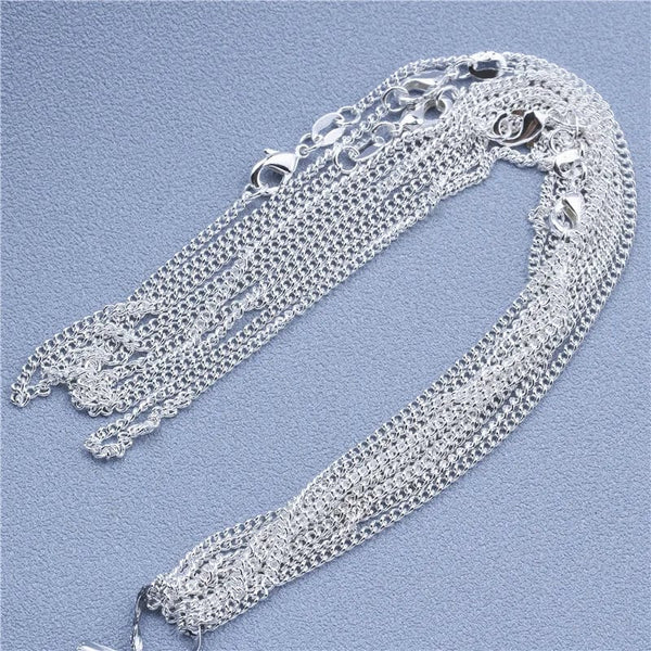 Planet Gates Bead Chain / 18 inch (45cm) 1pcs 925 Sterling Silver 16-30 Inches Rolo Bead Figaro Chain Necklace for Men Women 9 Designs Fashion Jewelry
