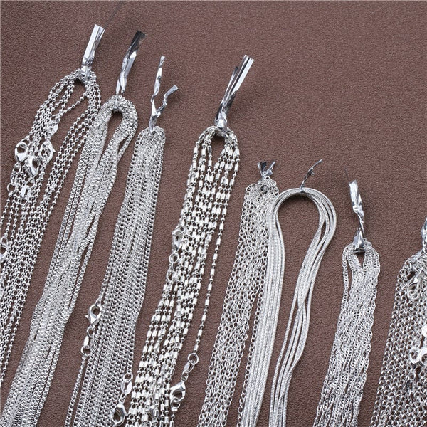 Planet Gates Bead Chain / 18 inch (45cm) 1pcs 925 Sterling Silver 16-30 Inches Rolo Bead Figaro Chain Necklace for Men Women 9 Designs Fashion Jewelry