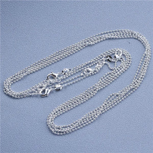Planet Gates Bead Chain / 18 inch (45cm) 1pcs 925 Sterling Silver 16-30 Inches Rolo Bead Figaro Chain Necklace for Men Women 9 Designs Fashion Jewelry