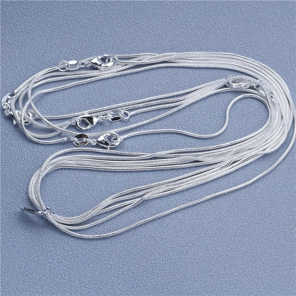 Planet Gates Bead Chain / 18 inch (45cm) 1pcs 925 Sterling Silver 16-30 Inches Rolo Bead Figaro Chain Necklace for Men Women 9 Designs Fashion Jewelry