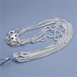 Planet Gates Bead Chain / 18 inch (45cm) 1pcs 925 Sterling Silver 16-30 Inches Rolo Bead Figaro Chain Necklace for Men Women 9 Designs Fashion Jewelry