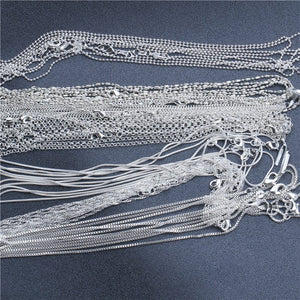 Planet Gates Bead Chain / 18 inch (45cm) 1pcs 925 Sterling Silver 16-30 Inches Rolo Bead Figaro Chain Necklace for Men Women 9 Designs Fashion Jewelry