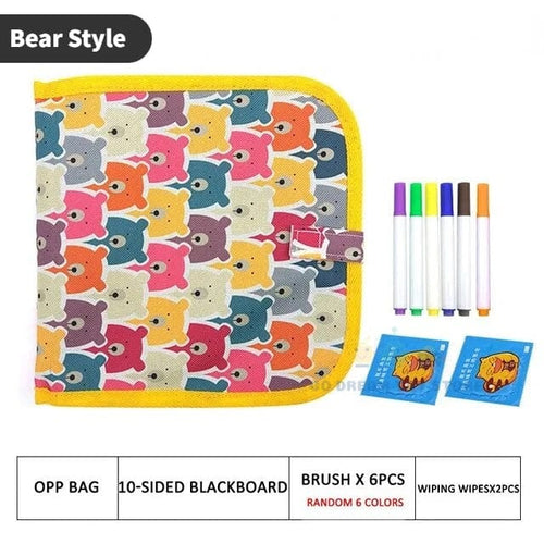Planet Gates Bear 10 Pages Erasable Doodle Book Reusable Drawing Board With Magic Pens Painting Toys For Kids Montessori Educational Toy DIY Toddlers Gift