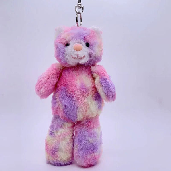 Planet Gates Bear Pink / 11cm-30cm 20cm Fantastic Rainbow Colorful Keychain Plush Toys Soft Stuffed Animals Bear Rabbit Doll Bag Pendant Toys Schoolbag Pendants