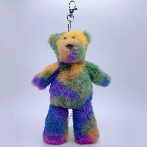 Planet Gates Bear Rainbow / 11cm-30cm 20cm Fantastic Rainbow Colorful Keychain Plush Toys Soft Stuffed Animals Bear Rabbit Doll Bag Pendant Toys Schoolbag Pendants