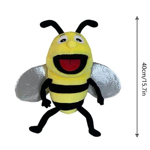 Planet Gates bee / about 30cm Hand Puppets Kids Toys Plush Insects Animal Caterpillar Ladybug Hand Puppets Doll Family Storytelling Role-playing Finger Toys