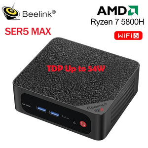 Planet Gates Beelink Mini PC SER5 Max AMD Ryzen 7 5800H DDR4 16G 500G NVME SSD 32G 500G SER5 Pro 32G 1T WiFi6 4K Type-C Gaming Mini Computer