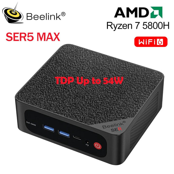 Planet Gates Beelink Mini PC SER5 Max AMD Ryzen 7 5800H DDR4 16G 500G NVME SSD 32G 500G SER5 Pro 32G 1T WiFi6 4K Type-C Gaming Mini Computer