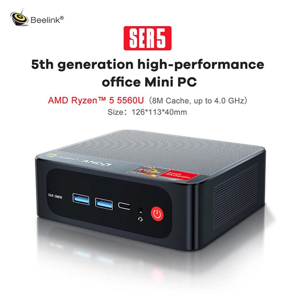 Planet Gates Beelink Mini PC SER5 Max AMD Ryzen 7 5800H DDR4 16G 500G NVME SSD 32G 500G SER5 Pro 32G 1T WiFi6 4K Type-C Gaming Mini Computer