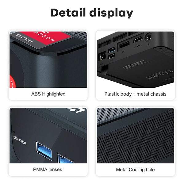 Planet Gates Beelink Mini PC SER5 Max AMD Ryzen 7 5800H DDR4 16G 500G NVME SSD 32G 500G SER5 Pro 32G 1T WiFi6 4K Type-C Gaming Mini Computer