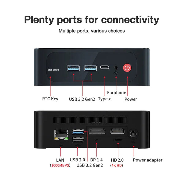 Planet Gates Beelink Mini PC SER5 Max AMD Ryzen 7 5800H DDR4 16G 500G NVME SSD 32G 500G SER5 Pro 32G 1T WiFi6 4K Type-C Gaming Mini Computer