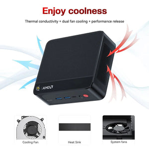 Planet Gates Beelink Mini PC SER5 Max AMD Ryzen 7 5800H DDR4 16G 500G NVME SSD 32G 500G SER5 Pro 32G 1T WiFi6 4K Type-C Gaming Mini Computer