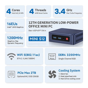 Planet Gates Beelink Mini S12 Pro N100 Intel 12th 16G 500G Mini S Intel 11th Gen N5095 DDR4 8GB 128GB SSD Desktop Gaming Computer N95 VS GK3V