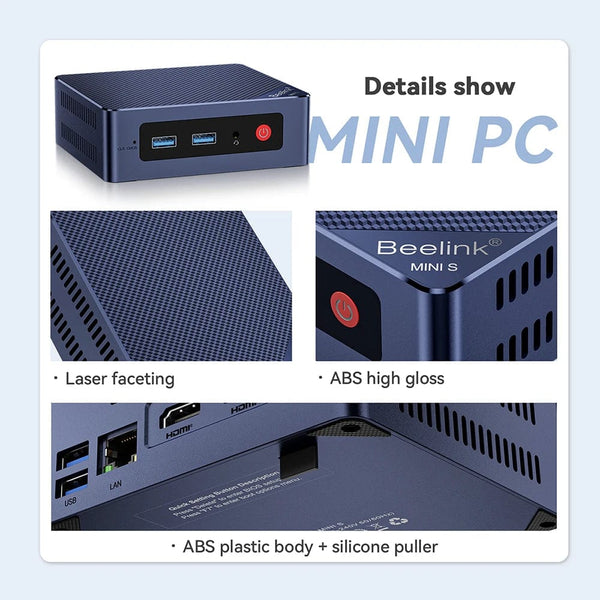 Planet Gates Beelink Mini S12 Pro N100 Intel 12th 16G 500G Mini S Intel 11th Gen N5095 DDR4 8GB 128GB SSD Desktop Gaming Computer N95 VS GK3V