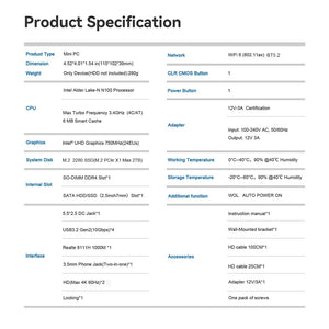 Planet Gates Beelink Mini S12 Pro N100 Intel 12th 16G 500G Mini S Intel 11th Gen N5095 DDR4 8GB 128GB SSD Desktop Gaming Computer N95 VS GK3V