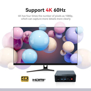 Planet Gates Beelink Ryzen 7 5800H SER5 Pro Max Mini PC AMD DDR4 16GB RAM 500GB NVME SSD Support WiFi6 4K HD Triple Screen Desktop Computer