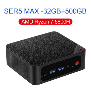 Planet Gates Beelink Ryzen 7 5800H SER5 Pro Max Mini PC AMD DDR4 16GB RAM 500GB NVME SSD Support WiFi6 4K HD Triple Screen Desktop Computer