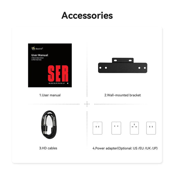 Planet Gates Beelink Ryzen 7 5800H SER5 Pro Max Mini PC AMD DDR4 16GB RAM 500GB NVME SSD Support WiFi6 4K HD Triple Screen Desktop Computer