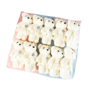 Planet Gates Beige 10Pcs/Lot Bear Stuffed Plush Toy Mini Bear  Toy Keychain Bag Pendant Wedding Decoration Kids Birthday Party Gifts