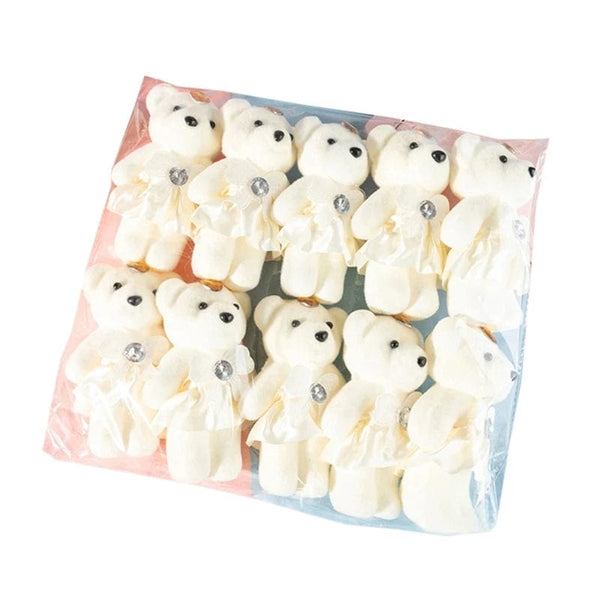 Planet Gates Beige 10Pcs/Lot Bear Stuffed Plush Toy Mini Bear  Toy Keychain Bag Pendant Wedding Decoration Kids Birthday Party Gifts