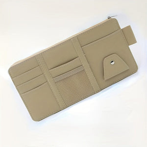 Planet Gates Beige 1pc Car Sun Visor Card Organizer Holder Business Card Holder Car Pocket Organizer CD DVD Organizer Storage Box Sunglasses Clip Stowing Car Accessories