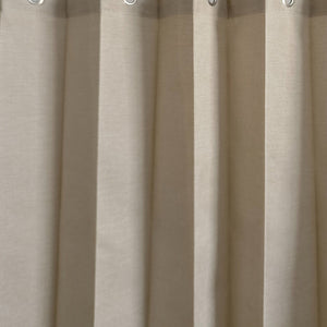 Planet Gates Beige 1pc Solid Color Shower Curtain With Hooks, Toilet Partition Curtain, Punch-free Waterproof Imitation Linen Bathroom Curtain, Bathroom Accessories