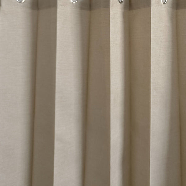 Planet Gates Beige 1pc Solid Color Shower Curtain With Hooks, Toilet Partition Curtain, Punch-free Waterproof Imitation Linen Bathroom Curtain, Bathroom Accessories