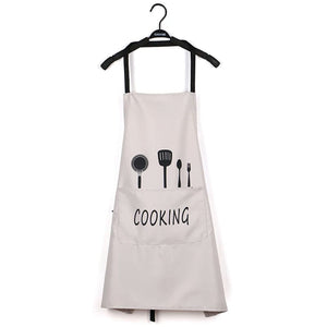 Planet Gates Beige 1pc Waterproof And Oil-proof Apron With Pockets - Hand Wipeable Apron For Women And Men - 27.5in X 26.8in - Stay Clean And Protected While Cooking