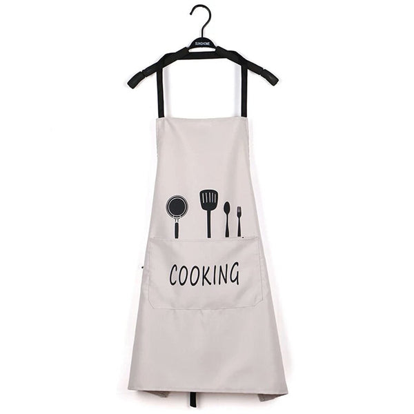Planet Gates Beige 1pc Waterproof And Oil-proof Apron With Pockets - Hand Wipeable Apron For Women And Men - 27.5in X 26.8in - Stay Clean And Protected While Cooking