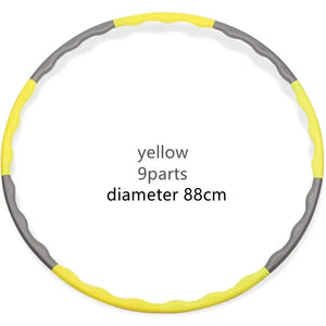 Planet Gates Beige 1x 9/8/7 Sections Portable Detachable Easy Sport Hoop Fitness Gym Tool Plastic Light Weight Waist Trainer Ring Workout Equipment