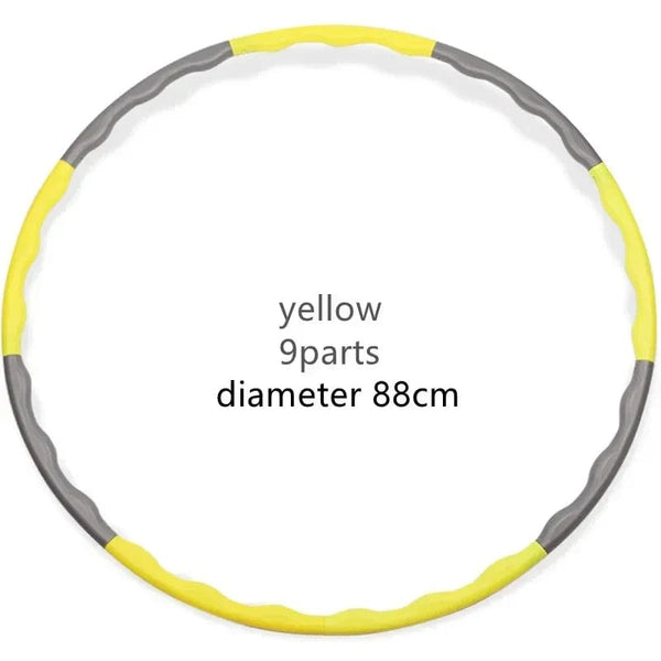 Planet Gates Beige 1x 9/8/7 Sections Portable Detachable Easy Sport Hoop Fitness Gym Tool Plastic Light Weight Waist Trainer Ring Workout Equipment