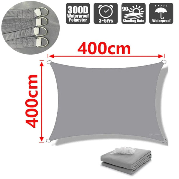 Planet Gates Beige 200x500cm Outdoor Awnings Waterproof Sun Shade Sail Garden Canopi For Terrace Car Canvas Awning Rectangle Pool Sun-Shelter Sunshade Sail