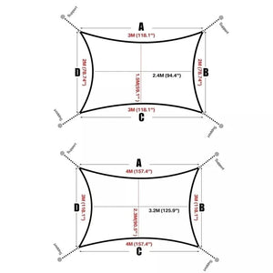 Planet Gates Beige 200x500cm Outdoor Awnings Waterproof Sun Shade Sail Garden Canopi For Terrace Car Canvas Awning Rectangle Pool Sun-Shelter Sunshade Sail