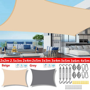 Planet Gates Beige 200x500cm Outdoor Awnings Waterproof Sun Shade Sail Garden Canopi For Terrace Car Canvas Awning Rectangle Pool Sun-Shelter Sunshade Sail