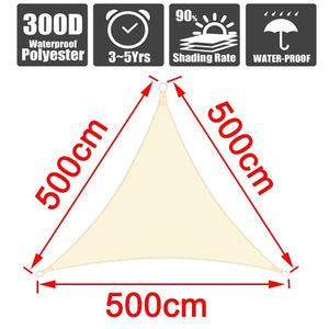 Planet Gates Beige 200x500cm Outdoor Awnings Waterproof Sun Shade Sail Garden Canopi For Terrace Car Canvas Awning Rectangle Pool Sun-Shelter Sunshade Sail