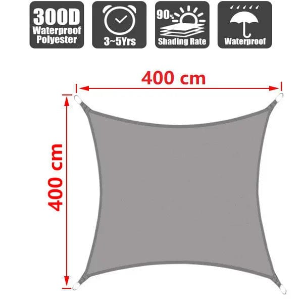 Planet Gates Beige 200x500cm Outdoor Awnings Waterproof Sun Shade Sail Garden Canopi For Terrace Car Canvas Awning Rectangle Pool Sun-Shelter Sunshade Sail